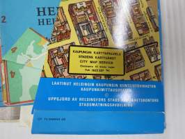 Helsinki - Helsingfors 1971 opaskartta + erillinen hakemisto / guidekarta / tourist map / plan de villa / stadtplan