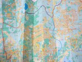 Helsinki - Helsingfors 1971 opaskartta + erillinen hakemisto / guidekarta / tourist map / plan de villa / stadtplan