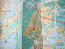 Helsinki - Helsingfors 1971 opaskartta + erillinen hakemisto / guidekarta / tourist map / plan de villa / stadtplan