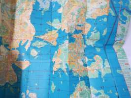 Helsinki - Helsingfors 1971 opaskartta + erillinen hakemisto / guidekarta / tourist map / plan de villa / stadtplan