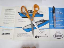 Monark Nautic 4, 8,15, 22 perämoottori, Senior 250 venevaunu (trailer), Monarita lasikuituvene 3.3 / 4.0, Monark Camping perhevene -myyntiesite