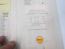 Shell Suomi-Finland 1959 Matkailukartta, sisältää kaupunki- / paikkakuntakohtaiset opastuskeskukset