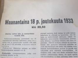 Mitä Eduskunnassa puhutaan sarja II.2  - Eduskunnassa joulukuulla 1933 käyty keskustelu koululaisten politikoinnista