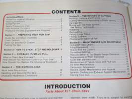 Homelite XL (Automatic Oiler)  Chain Saw owner´s operating &amp; maintenance manual -moottorisaha, käyttöohjekirja