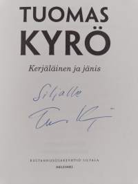 Kerjäläinen ja jänis (signeerattu, tekijän omiste)