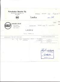 GULF  Hämeenlinna 1953, 61   - firmalomake 2 eril