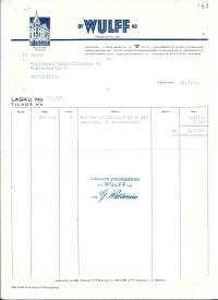 Wulff Oy Helsinki 1961   - firmalomake