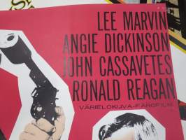 Tappajat - Hämnarna, pääosassa Lee Marvin, Ernst Hemingwayn alkuperäisteoksen mukaan -elokuvajuliste