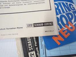 Schaub-Lorenz Touring Europa matkaradio -alkuperäiset käyttöohjeet, piirikaaviot ym. paperit, jotka olleet mukana