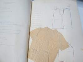 Kaavaoppivihko - jonkinoppilaitoksen käsityönopetuksen tai vastaavan &quot;työvihko&quot;, jossa iso määrä erilaisten vaatteiden kaavoja yms.