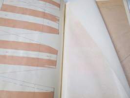 Kaavaoppivihko - jonkinoppilaitoksen käsityönopetuksen tai vastaavan &quot;työvihko&quot;, jossa iso määrä erilaisten vaatteiden kaavoja yms.