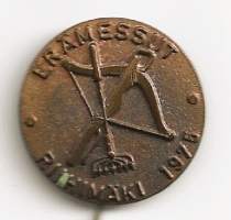 Erämessut Riihimäki 1975 neulamerkki, rintamerkki