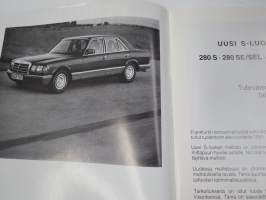 Mercedes-Benz Verkaufsinformation 1979 - Uusi S-Luokka 280 S / SE / SEL, 380 SE/SEL, 500 SE/SEL -luottamuksellinen, vain  MB-markkinointiorganisaatiossa toimiville