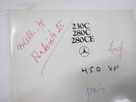 Mercedes-Benz 230 C, 280 C, 280 CE 1979 -myyntiesite