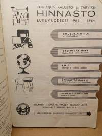 Koulutarvikehinnasto 1963-1964