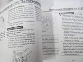 Yamaha TT-R110E(X) Owner´s manual -moottoripyörä, käyttöohjekirja englanniksi, ranskaksi ja saksaksi