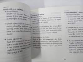 Yamaha Grizzly 125 YFM125GT Owner´s manual, Manuel du proprietaire, Manual del propietario -mönkijä, käyttöohjekirja englanniksi, italiaksi, espanjaksi