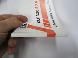 Kawasaki KLF 300 4X€ All Terrain Vehicle ATV Owner´s Manual -mönkijä, käyttöohjekirja englanniksi