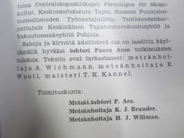 Metsätyökaluopas 1940, kirveet, sahat, kuorimisvälineet, vänkärit - hoito ja huolto - NÄKÖISPAINOS