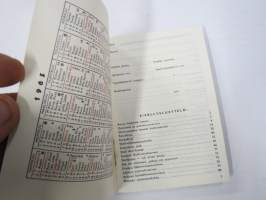 Shell autoilijan muistikirja 1965, sisältää huoltoasema- ja myyntipisteluettelon