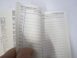 Shell autoilijan muistikirja 1965, sisältää huoltoasema- ja myyntipisteluettelon