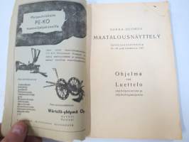 Vakka-Suomen Maatalousnäyttely Uudessakaupungissa 18.20.7.1947 - Juhlaopas (luettelo), sisältää Vakka-Suomen sukutilat listattuna pitäjittäin
