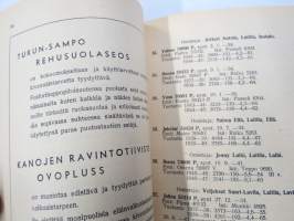 Vakka-Suomen Maatalousnäyttely Uudessakaupungissa 18.20.7.1947 - Juhlaopas (luettelo), sisältää Vakka-Suomen sukutilat listattuna pitäjittäin