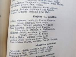 Vakka-Suomen Maatalousnäyttely Uudessakaupungissa 18.20.7.1947 - Juhlaopas (luettelo), sisältää Vakka-Suomen sukutilat listattuna pitäjittäin