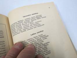 Vakka-Suomen Maatalousnäyttely Uudessakaupungissa 18.20.7.1947 - Juhlaopas (luettelo), sisältää Vakka-Suomen sukutilat listattuna pitäjittäin