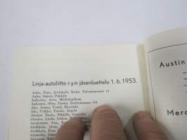 Linja-autoliitto ry Vuosikirja 1953, värikuva Aero:n Helko-koritetusta bussista