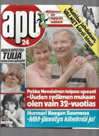 Apu 1982 nr 24 / Pekka Nevalainen ja uusi sydän, hurmuri Keegan, Mattila ja Valmet, tappaja mäkärä