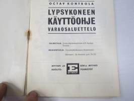 Octav Kontrola lypsykone -käyttöohjekirja + varaosaluettelo