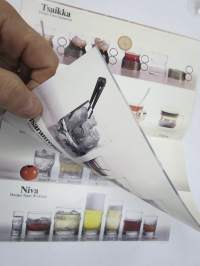 Ahlström Iittala -tuoteluettelo / myyntiesite; Tsaikka, Paula, Otso, Gaissa, Pisaranrengas, Aslak, Niva, Kalinka, Ultima Thule, Valssi, Marski, Tapio, Senaattori ym.