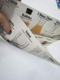 Ahlström Iittala -tuoteluettelo / myyntiesite; Tsaikka, Paula, Otso, Gaissa, Pisaranrengas, Aslak, Niva, Kalinka, Ultima Thule, Valssi, Marski, Tapio, Senaattori ym.