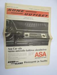 Kone-Uutiset 1969 nr 1 -Kone Glans Oy mainoslehti; ASA Car-ula &amp; Matka-automatic radiot, Terhi perämoottorit, Vespa SS - Primavera - Commercial, Solifer 10 mopedi ym