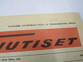 Kone-Uutiset 1969 nr 1 -Kone Glans Oy mainoslehti; ASA Car-ula &amp; Matka-automatic radiot, Terhi perämoottorit, Vespa SS - Primavera - Commercial, Solifer 10 mopedi ym