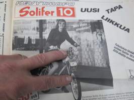 Kone-Uutiset 1969 nr 1 -Kone Glans Oy mainoslehti; ASA Car-ula &amp; Matka-automatic radiot, Terhi perämoottorit, Vespa SS - Primavera - Commercial, Solifer 10 mopedi ym