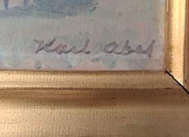 Karl Abel  öljymaalaus levylle sign kehystetty  32x38 cm