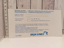 Silja Line tarra ( 25 x 6,3) ja 1 hengen matkalippu