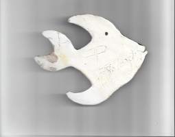 Kala - lasitettu kipsiveistos sign AP Finland 14x12  cm