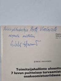 Toimitsijahallinto ulosottolain 7 luvun puitteissaturvaamistoimena osakeomistusriidassa (signeerattu, tekijän omiste)