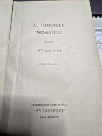 MOSKVICH  407 ja 423 huoltokäsikirja