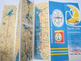 Aero Oy - Finnair Route Map / Reittikartasto / Ruttkartor - Fly Finnair with Metropolitan &amp; Caravelle (introducing 1960) - Chymos / Shell