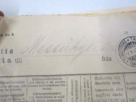 Kartta 2.2.-28.2.1907 Messukylään Tampereelta / Karta till... - Postilaitoksen kirjattujen lähetysten luettelo, sinettileima