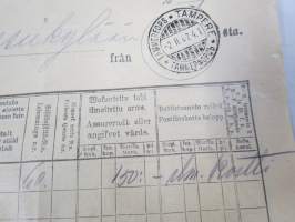 Kartta 2.2.-28.2.1907 Messukylään Tampereelta / Karta till... - Postilaitoksen kirjattujen lähetysten luettelo, sinettileima