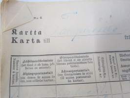Kartta 2.3.-31.3.1909 Messukylään Tampereelta / Karta till... - Postilaitoksen kirjattujen lähetysten luettelo, sinettileima