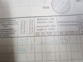 Kartta 2.3.-31.3.1909 Messukylään Tampereelta / Karta till... - Postilaitoksen kirjattujen lähetysten luettelo, sinettileima