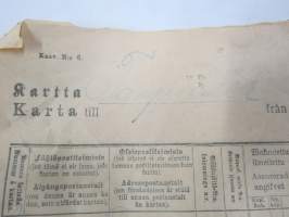 Kartta 1.8.-31.8.1910 Messukylään Tampereelta / Karta till... - Postilaitoksen kirjattujen lähetysten luettelo, sinettileima