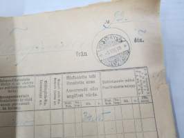 Kartta 1.8.-31.8.1910 Messukylään Tampereelta / Karta till... - Postilaitoksen kirjattujen lähetysten luettelo, sinettileima