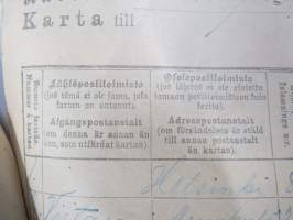 Kartta 1.8.-31.8.1910 Messukylään Tampereelta / Karta till... - Postilaitoksen kirjattujen lähetysten luettelo, sinettileima